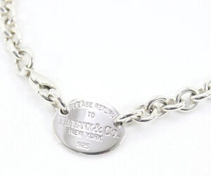 TIFFANY Co to Oval Necklace Choker Sterling Silver